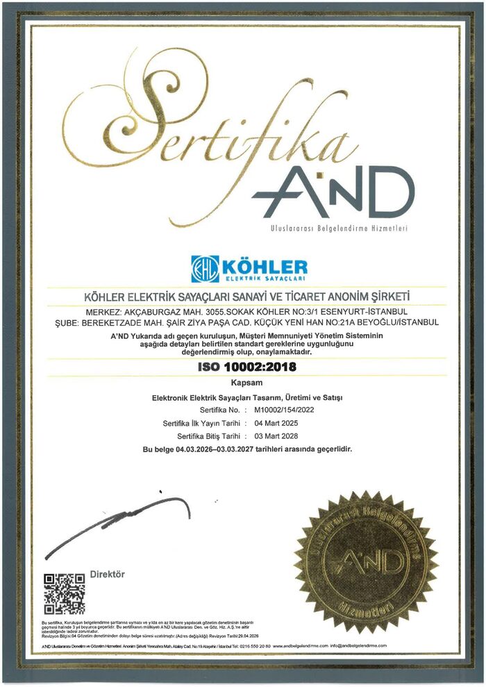 ISO 10002 Sertifikası