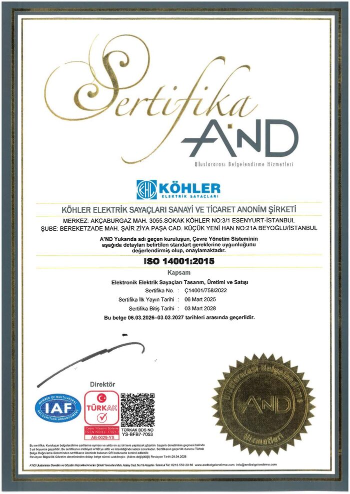ISO 14001 Sertifikası