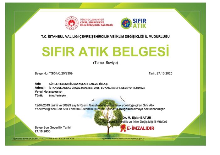 Sıfır Atık Belgesi Sertifikası