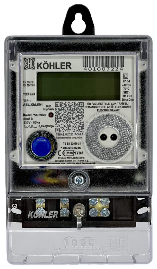 KÖHLER KM501 monofaze elektrik sayacı