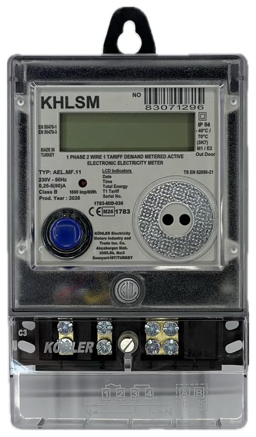 KÖHLER MF11 monofaze elektrik sayacı